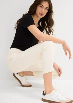 bonprix Jean mom taille haute, raccourci, peu extensible|Femme Jeans