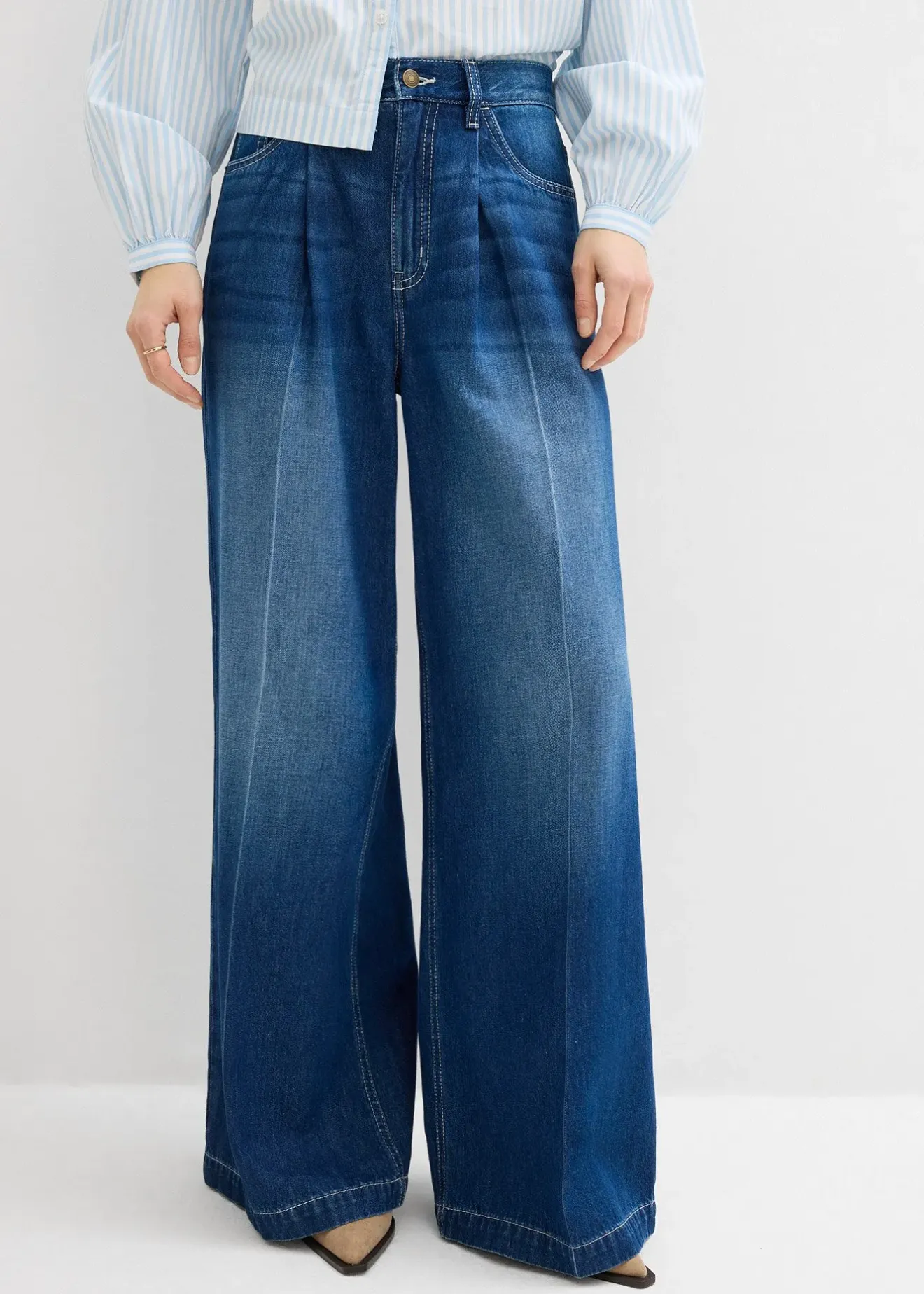 Femme bonprix Jeans|Jean palazzo très large, coton