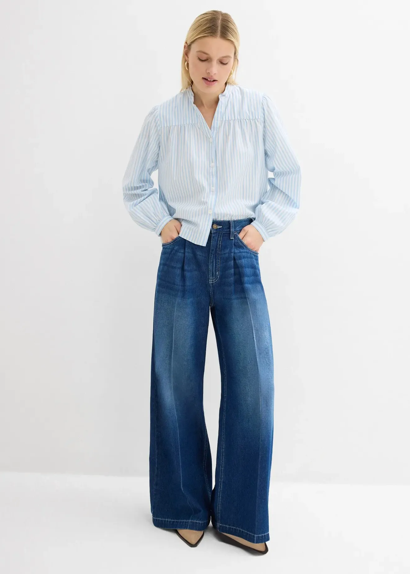 Femme bonprix Jeans|Jean palazzo très large, coton
