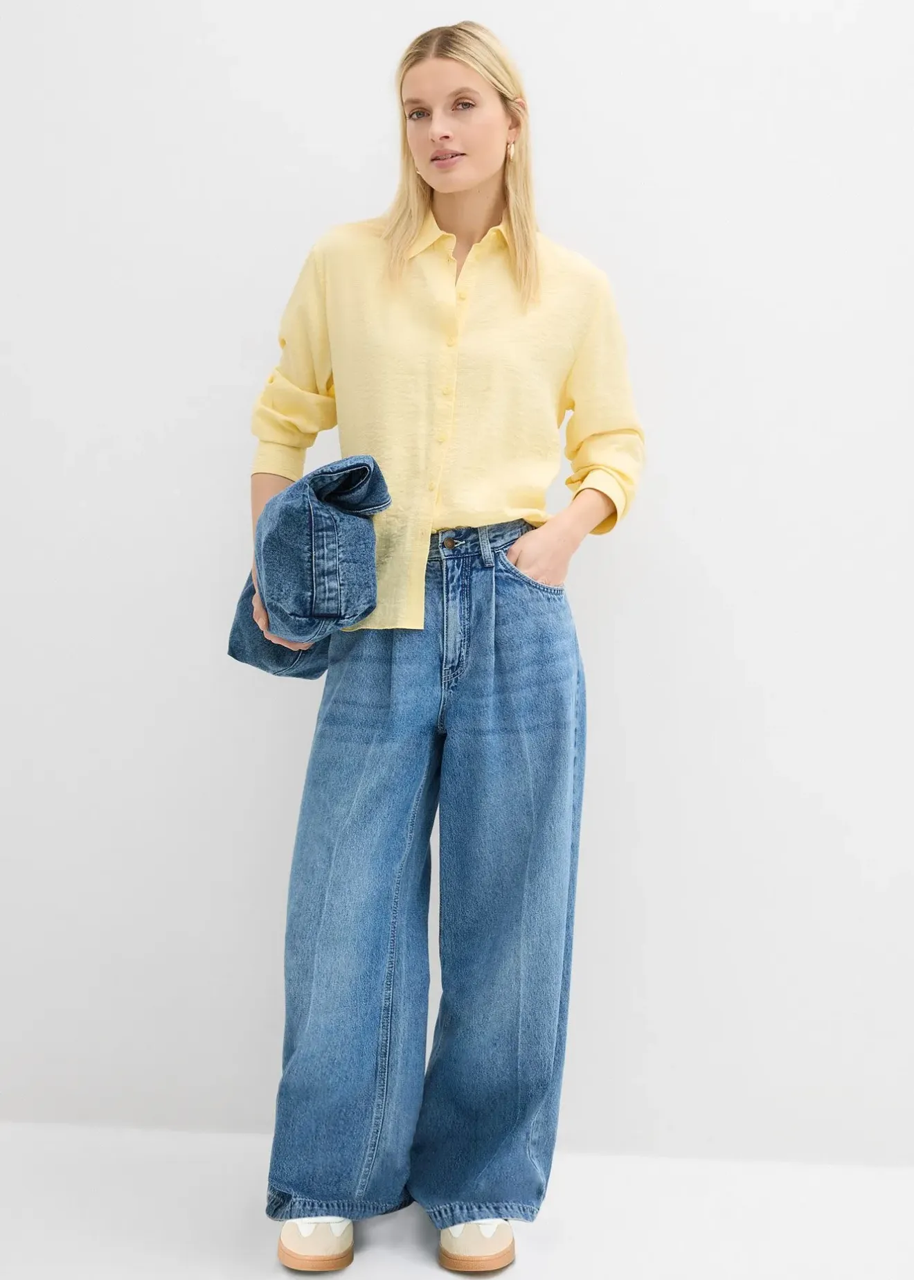 Femme bonprix Tailles Petite|Jean palazzo très large, coton
