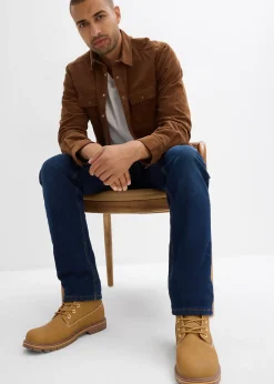 Homme bonprix Vêtements Thermiques|Jeans|Jean regular extensible avec doublure chaude en jersey et taille élastiquée, droit