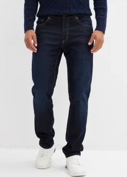 bonprix Jean regular extensible avec doublure chaude en jersey et taille élastiquée, droit|Homme Vêtements Thermiques|Jeans