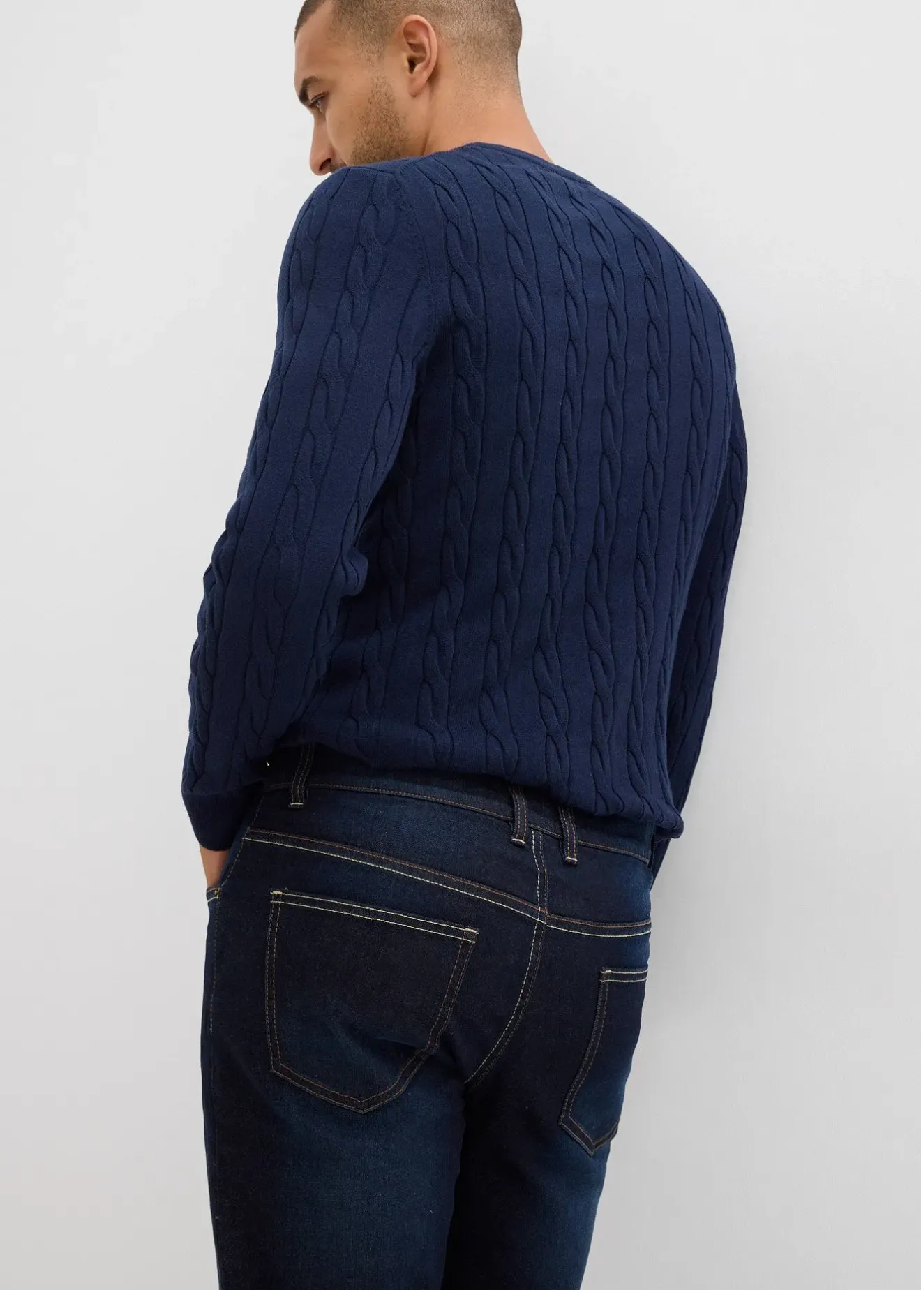 bonprix Jean regular extensible avec doublure chaude en jersey et taille élastiquée, droit|Homme Vêtements Thermiques|Jeans