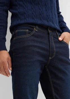 bonprix Jean regular extensible avec doublure chaude en jersey et taille élastiquée, droit|Homme Vêtements Thermiques|Jeans