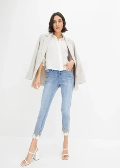 Femme bonprix Jeans|Jean skinny à dentelle