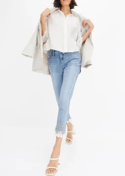 Femme bonprix Jeans|Jean skinny à dentelle