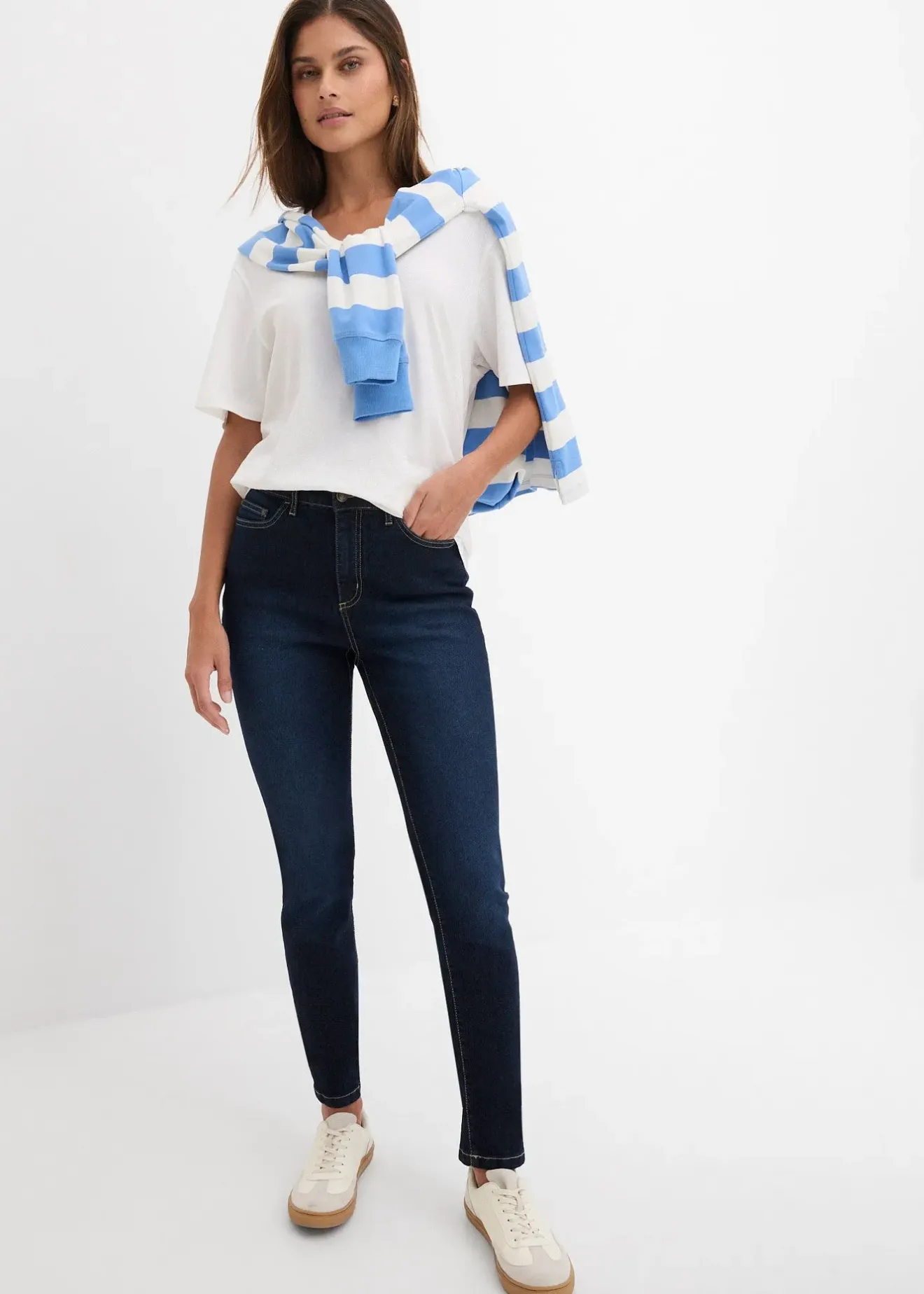 bonprix Jean skinny taille mi-haute, extensible|Femme Jeans