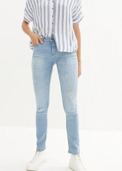 bonprix Jean skinny taille mi-haute, extensible|Femme Tailles Petite