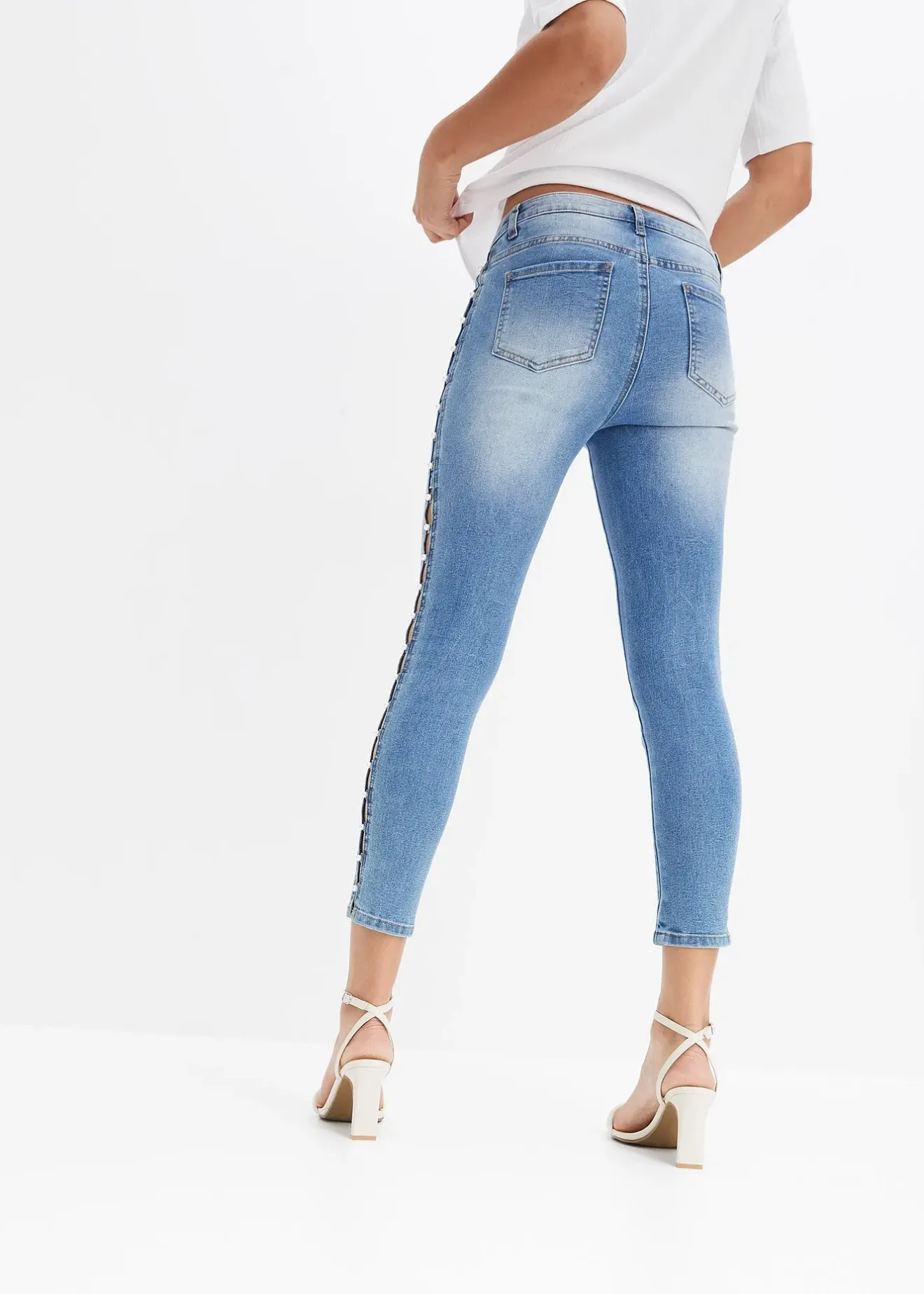 Femme bonprix Jeans|Jean skinny taille mi-haute, extensible