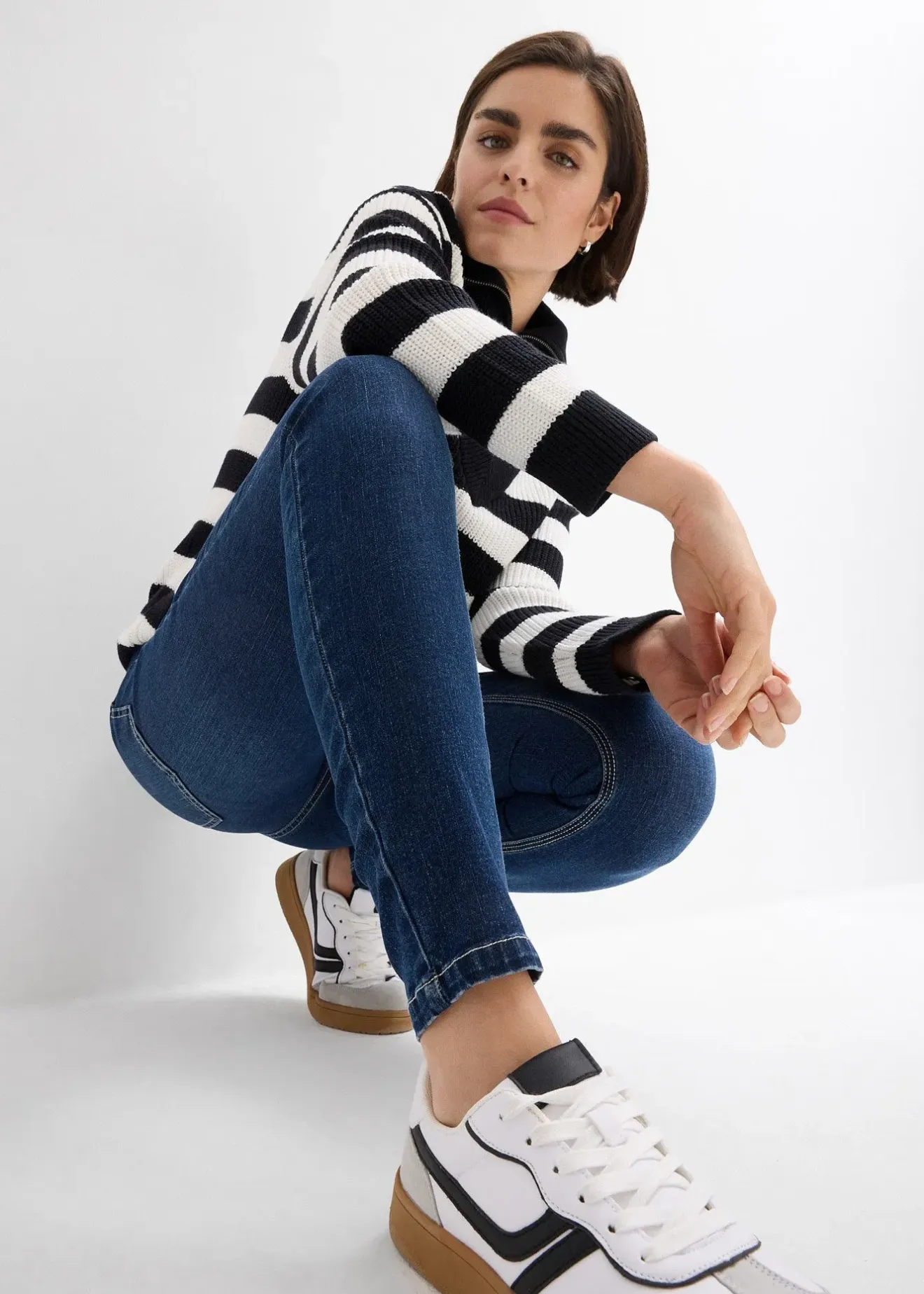 bonprix Jean skinny taille mi-haute, cropped|Femme Jeans