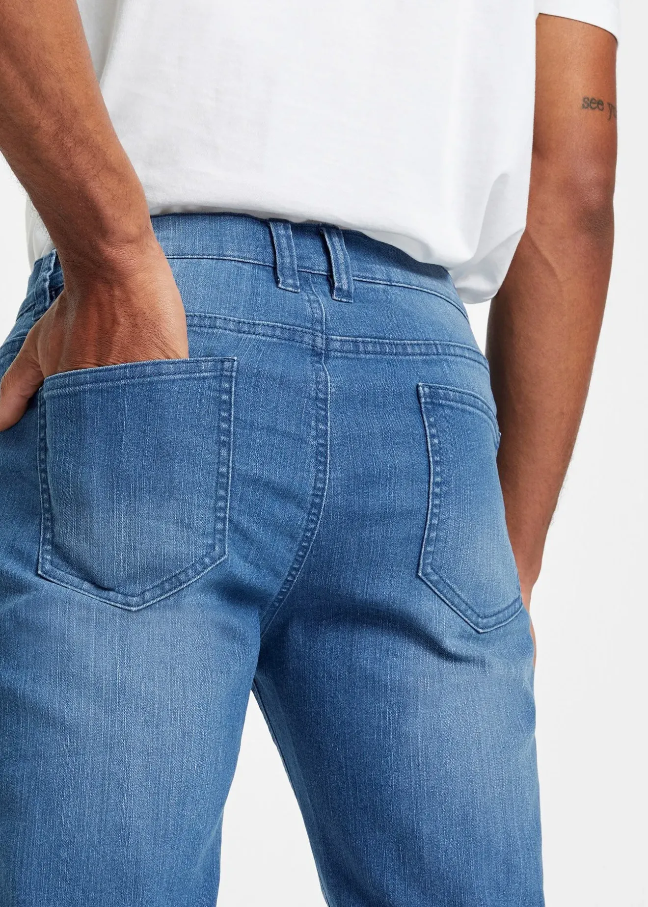 Homme bonprix Jeans|Jean slim léger, droit