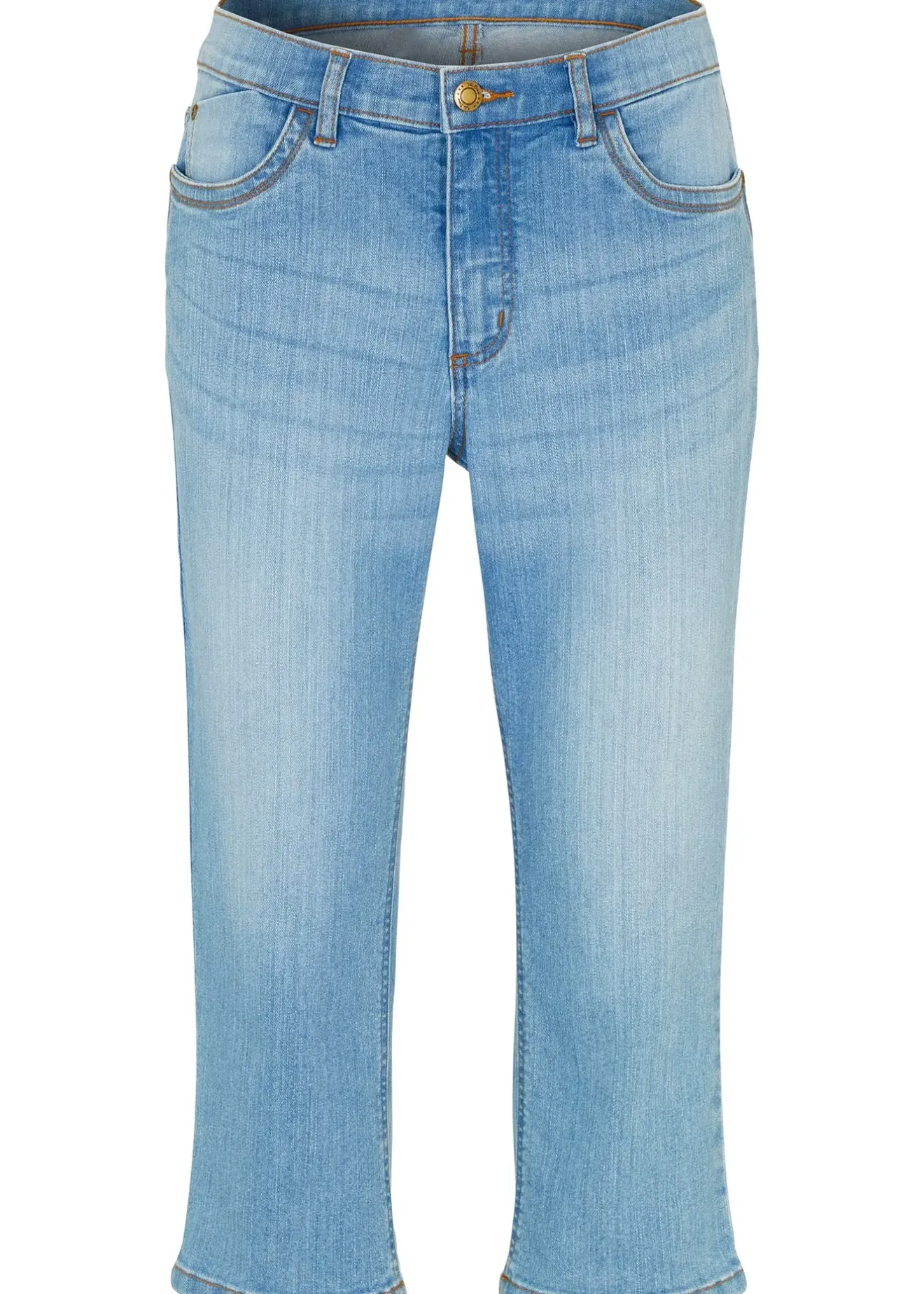 Femme bonprix Jeans|Jean slim, taille mi-haute, longueur 3/4