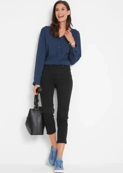 Femme bonprix Jeans|Jean slim, taille mi-haute élastiquée