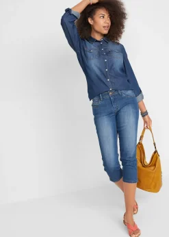 Femme bonprix Jeans|Jean slim taille mi-haute, raccourci