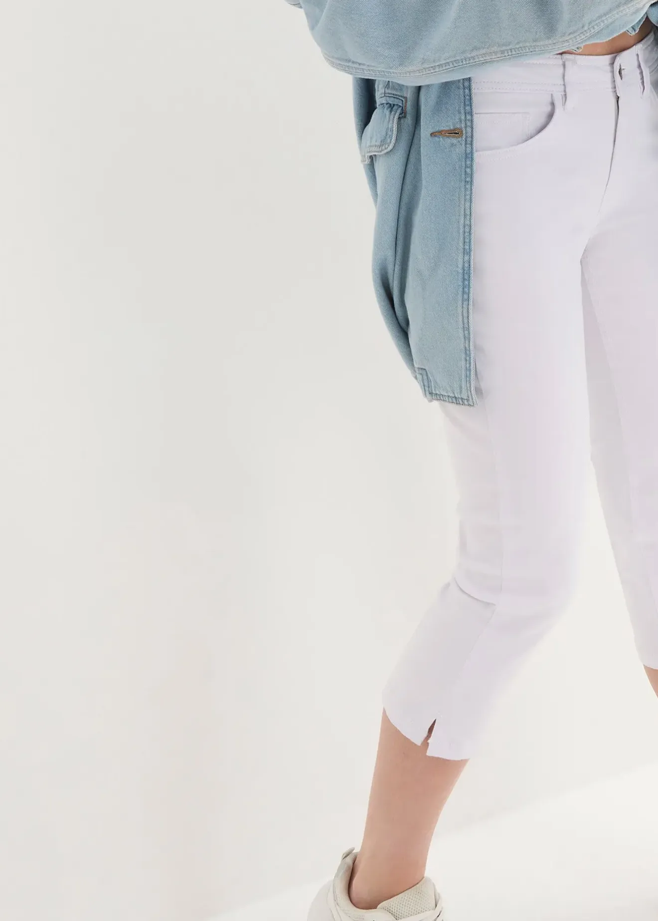 bonprix Jean slim taille mi-haute, raccourci|Femme Jeans