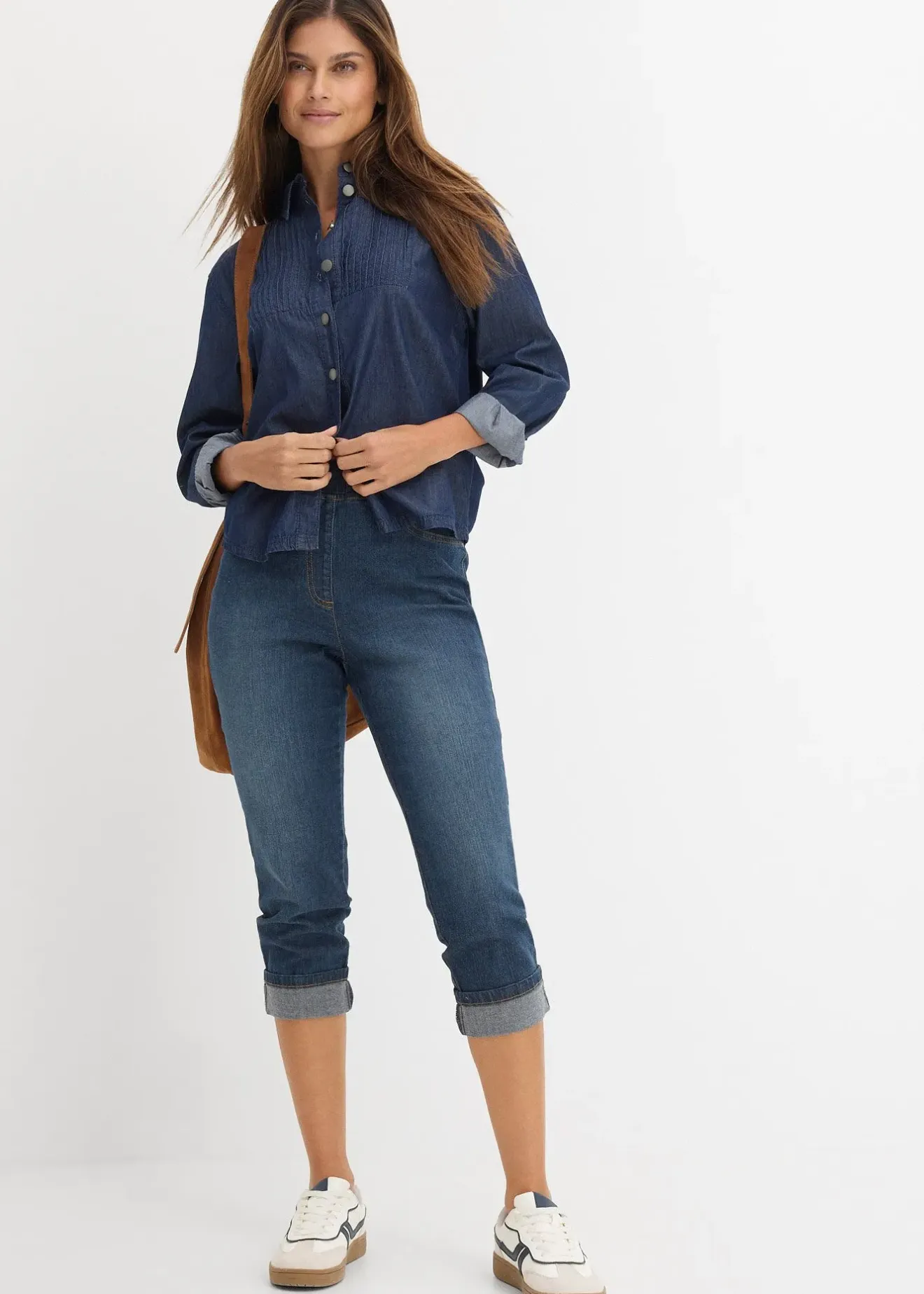 bonprix Jean slim, taille mi-haute, coton|Femme Jeans