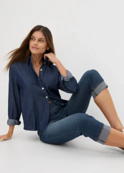 bonprix Jean slim, taille mi-haute, coton|Femme Jeans