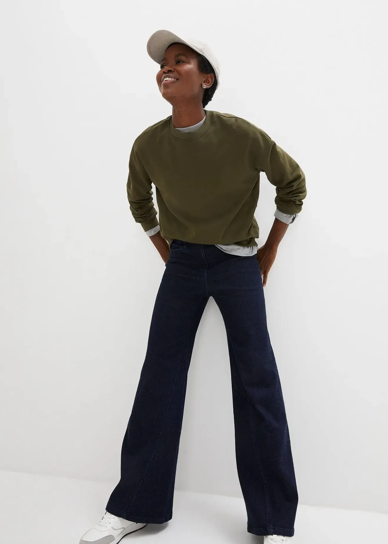 Femme bonprix Tailles Petite|Jeans|Jean taille haute Wide Leg, taille confortable