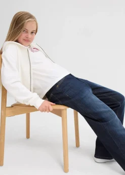 Enfant bonprix Vêtements Enfant|Filles 9-16 Ans·Jeans|Jean taille mi-haute, ample et thermique à doublure jersey