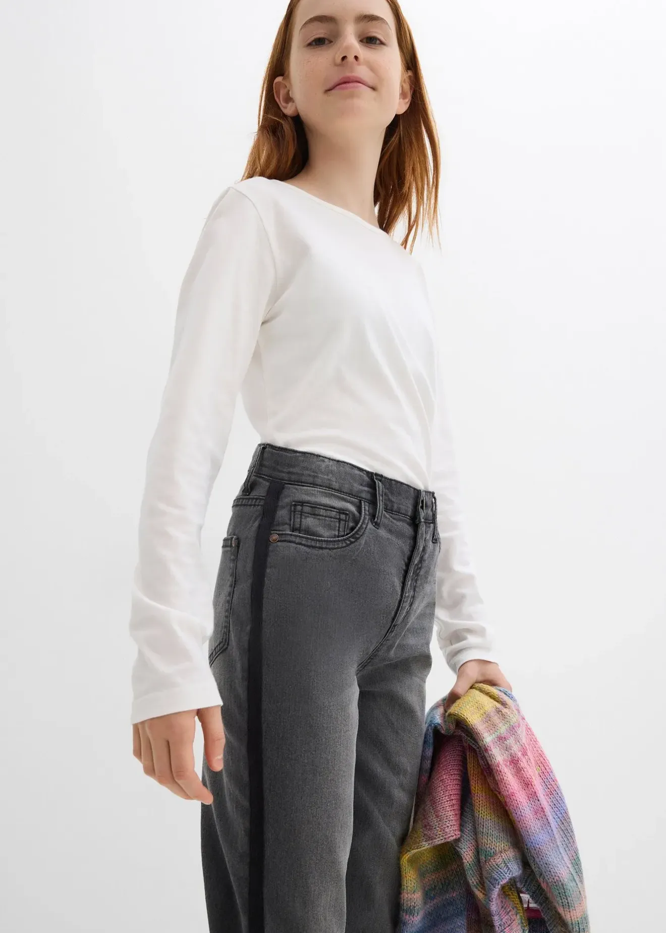 Enfant bonprix Vêtements Enfant|Filles 9-16 Ans·Vestes Outdoor|Jean thermique taille mi-haute, doublure jersey