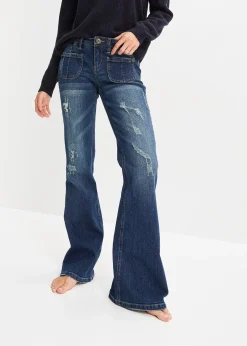bonprix Jean évasé, taille basse, extensible|Femme Jeans