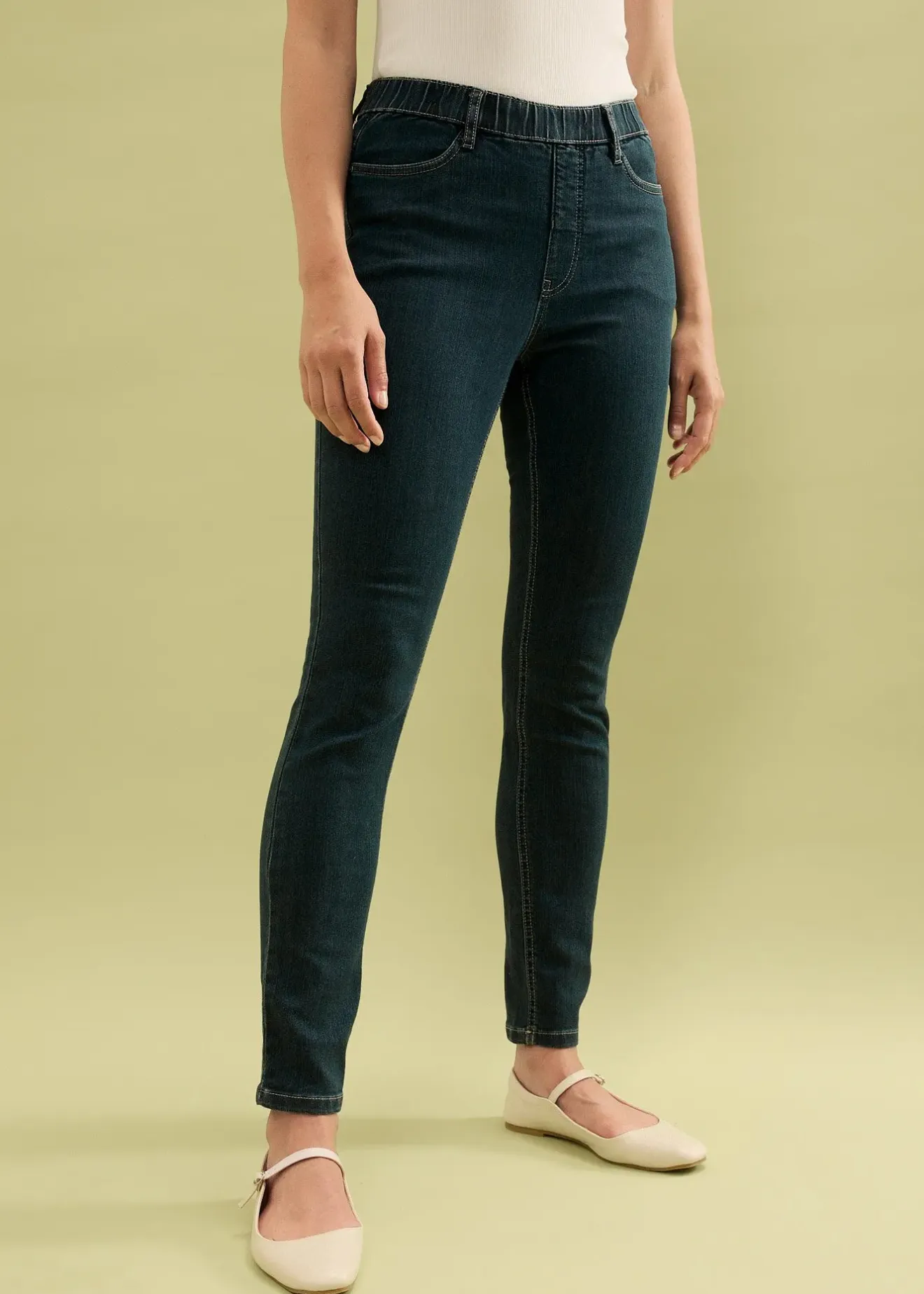 Femme bonprix Jeans|Jegging extensible, taille haute et élastiquée