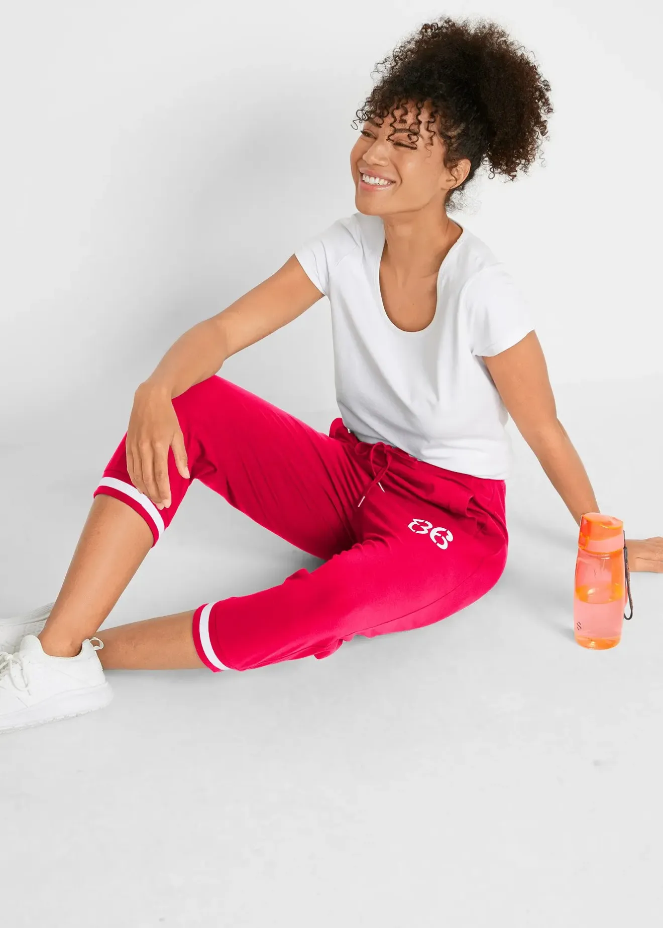 bonprix Jogging longueur 3/4 en coton extensible|Femme Vêtements De Sport|Sweats