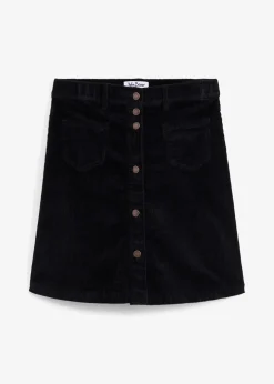 bonprix Jupe boutonnée en velours côtelé extensible|Femme Jupes