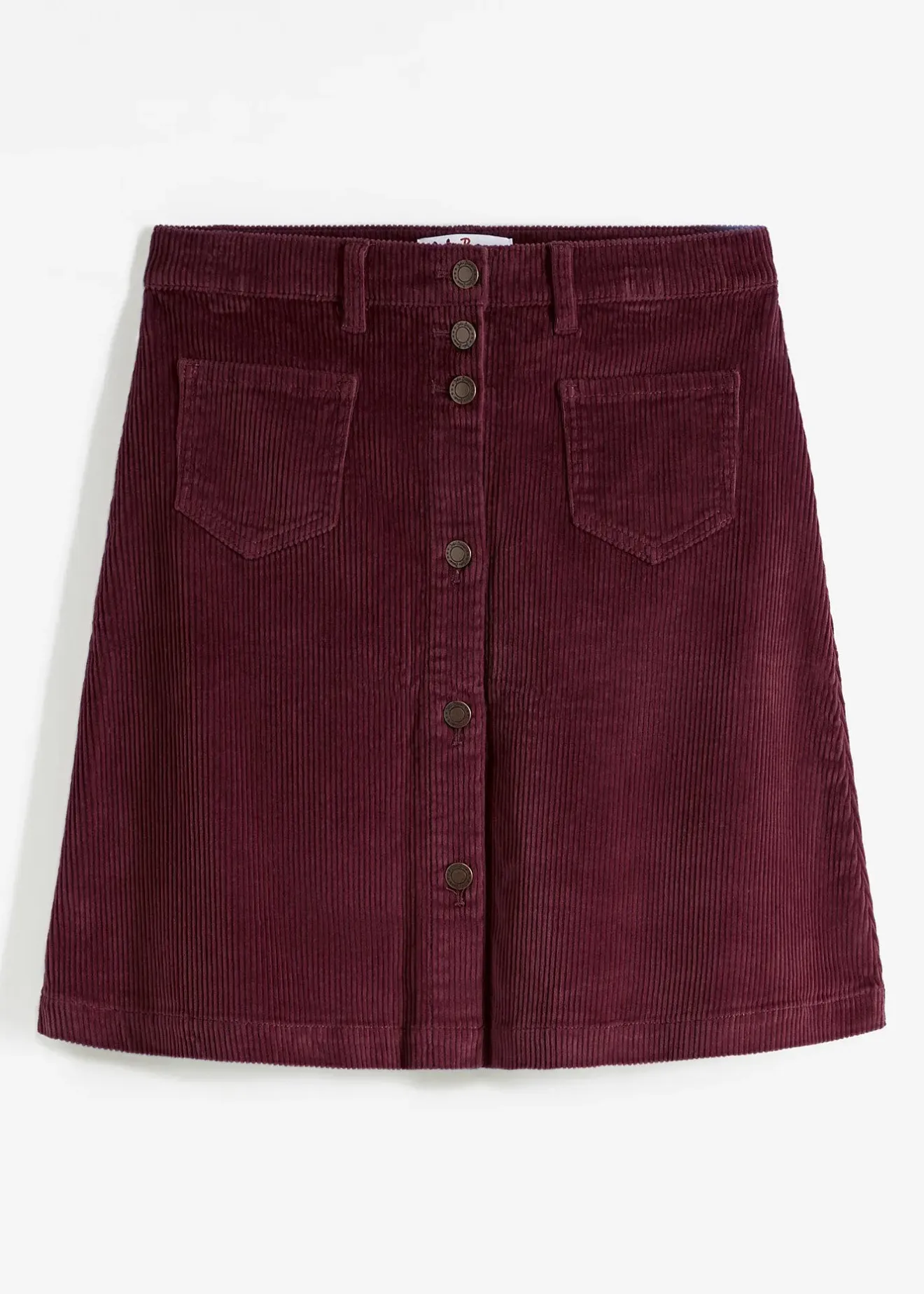 Femme bonprix Jupes|Jupe boutonnée en velours côtelé extensible