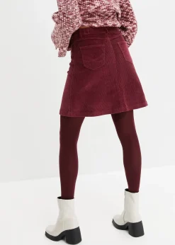 Femme bonprix Jupes|Jupe boutonnée en velours côtelé extensible