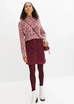 Femme bonprix Jupes|Jupe boutonnée en velours côtelé extensible