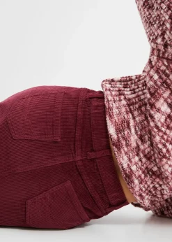 Femme bonprix Jupes|Jupe boutonnée en velours côtelé extensible