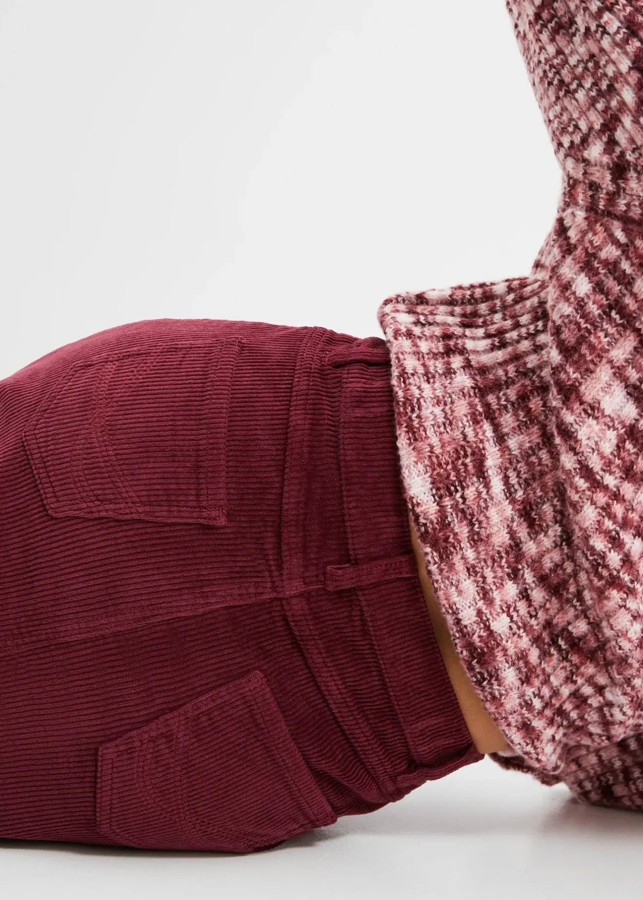 Femme bonprix Jupes|Jupe boutonnée en velours côtelé extensible