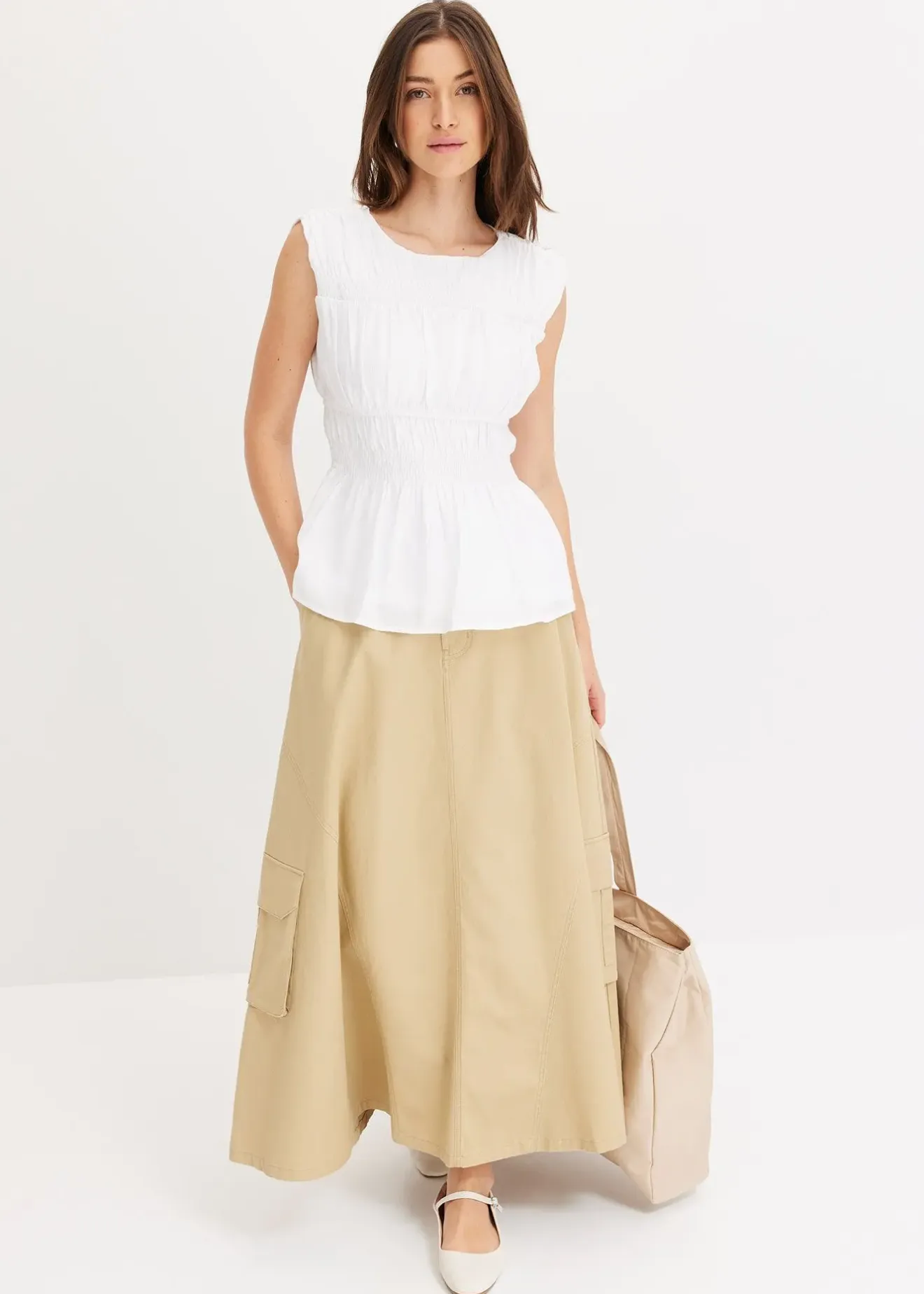 bonprix Jupe cargo 100% coton|Femme Jupes