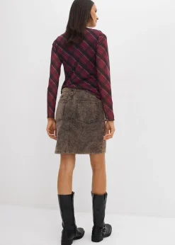 bonprix Jupe courte en velours côtelé délavé|Femme Jupes