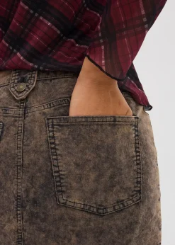 bonprix Jupe courte en velours côtelé délavé|Femme Jupes