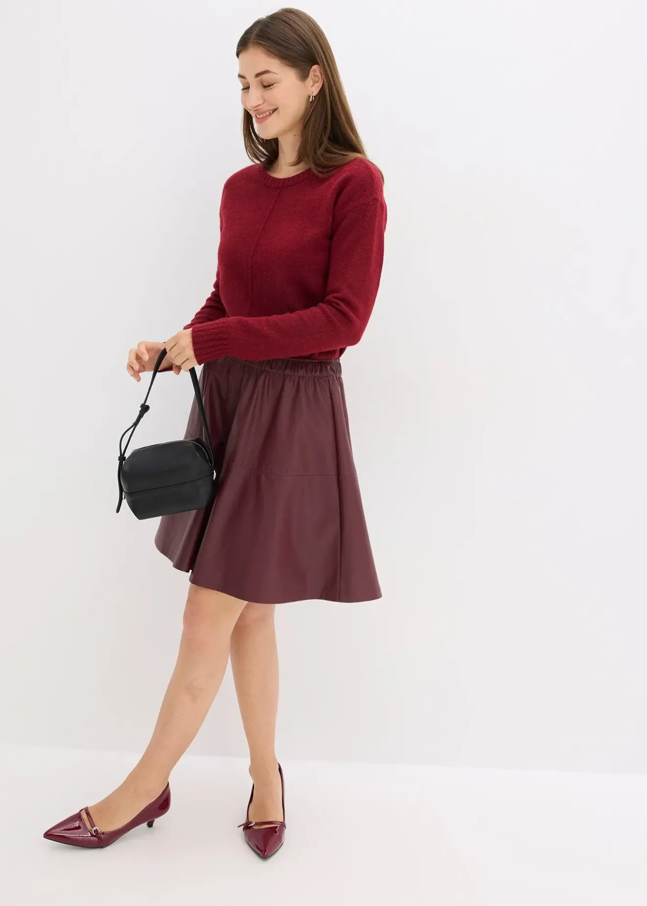 bonprix Jupe courte enduite|Femme Jupes