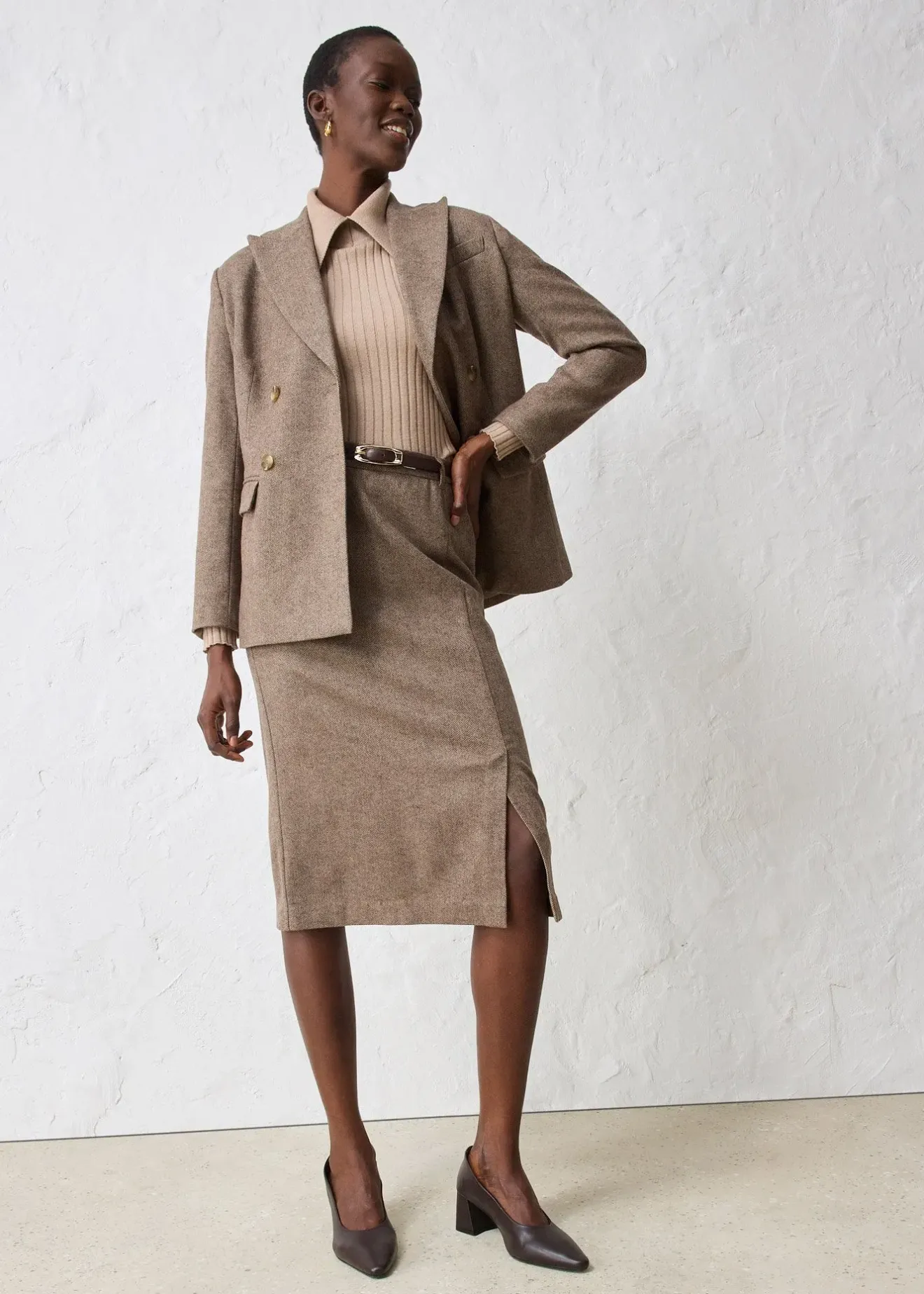 bonprix Jupe crayon en laine mélangée|Femme Premium|Jupes