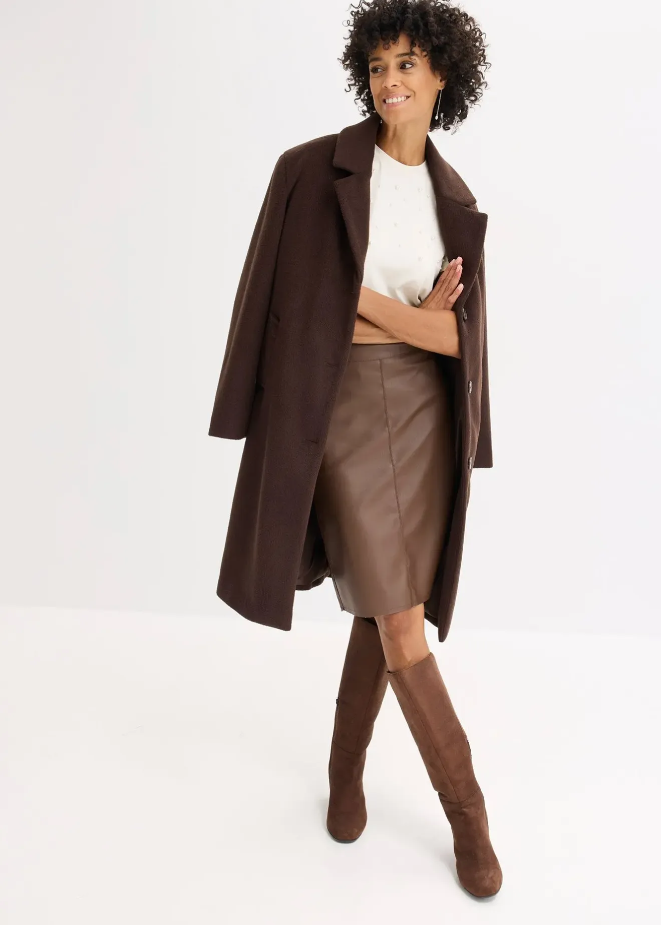 bonprix Jupe crayon enduite|Femme Jupes