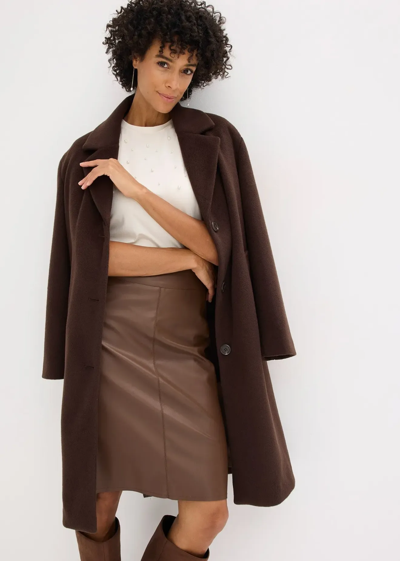 bonprix Jupe crayon enduite|Femme Jupes