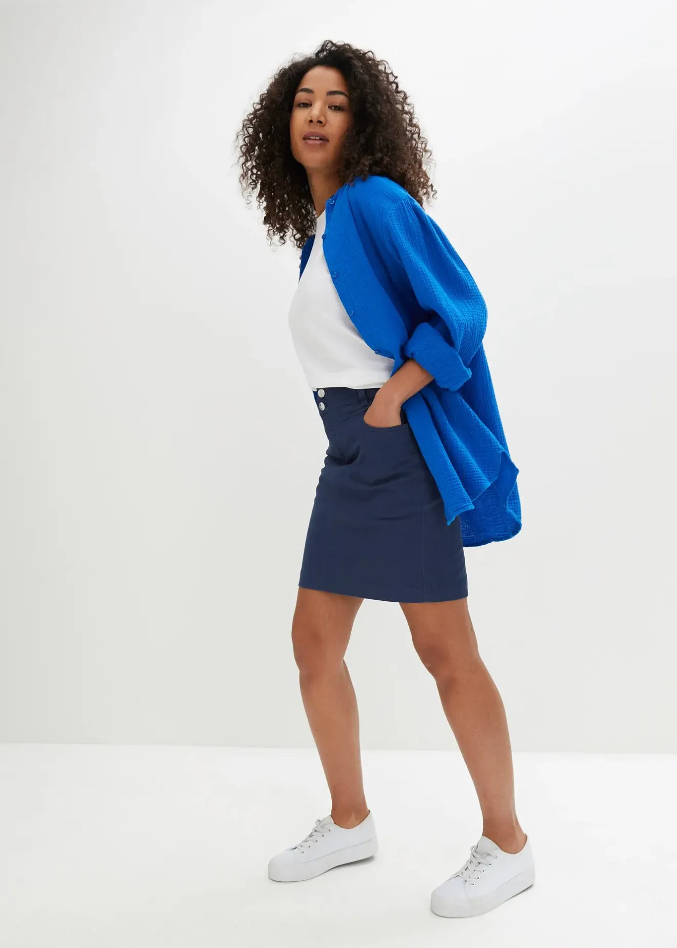 Femme bonprix Jupes|Jupe en coton extensible