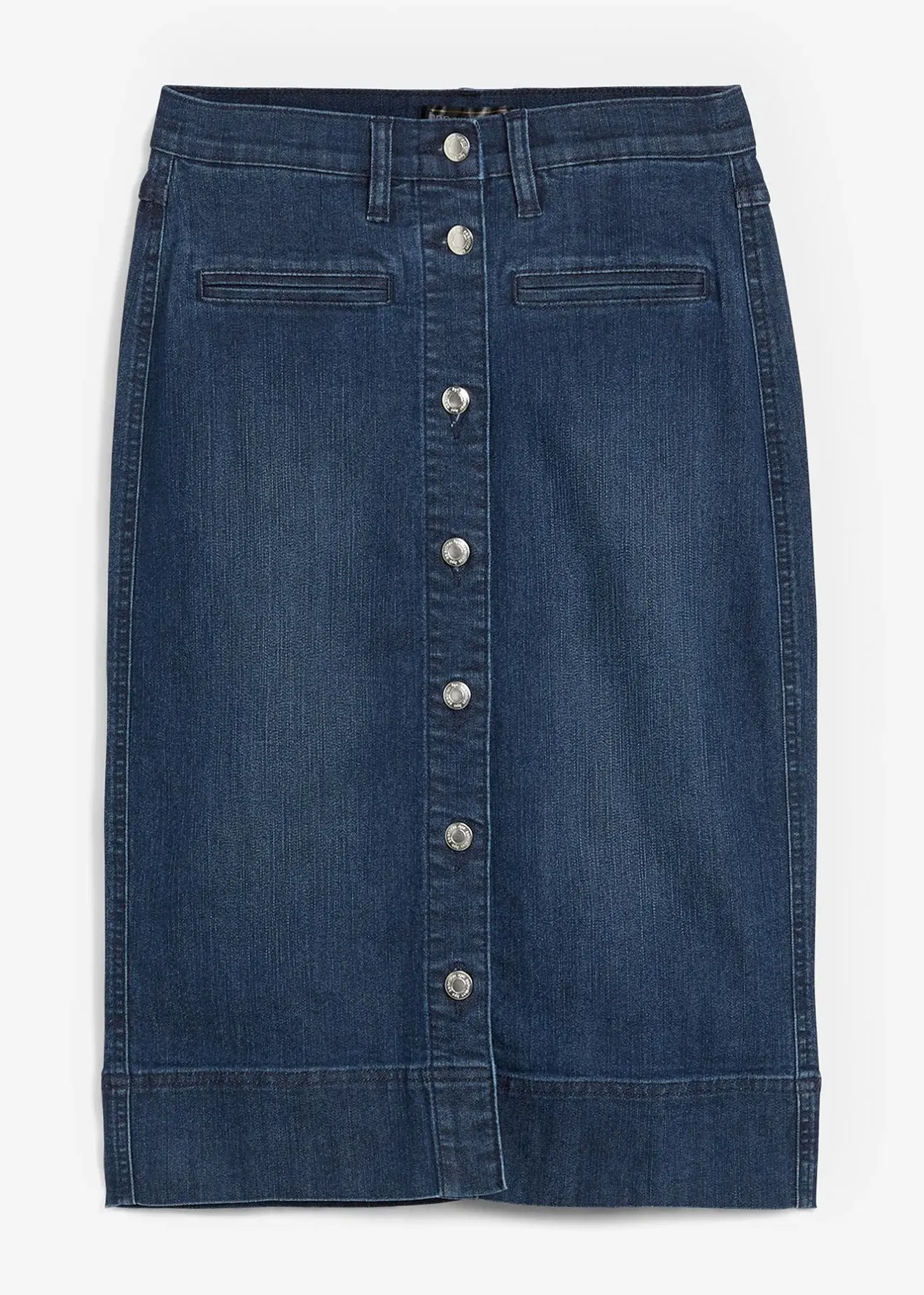 Femme bonprix Jupes|Jupe en jean avec boutons décoratifs