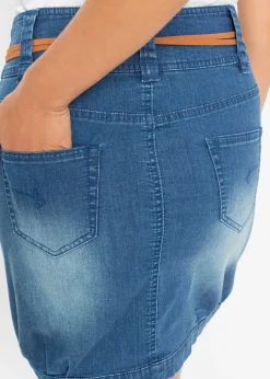 Femme bonprix Jupes|Jupe en jean avec ceinture