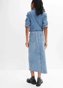 bonprix Jupe en jean avec poches plaquées|Femme Jupes