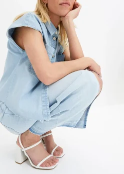 Femme bonprix Jupes|Jupe en jean fendue devant