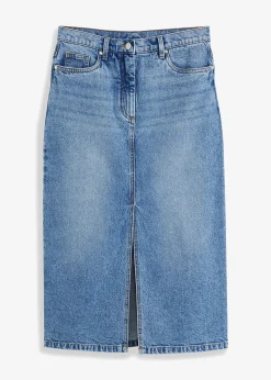 Femme bonprix Jupes|Jupe en jean fendue devant