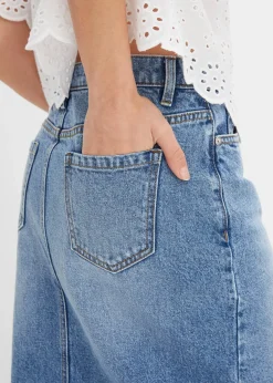 Femme bonprix Jupes|Jupe en jean fendue devant