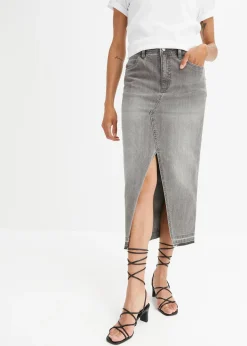 bonprix Jupe en jean fendue devant|Femme Jupes