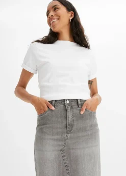 bonprix Jupe en jean fendue devant|Femme Jupes