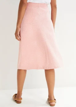 Femme bonprix Jupes|Jupe en jersey à rayures, longueur genou